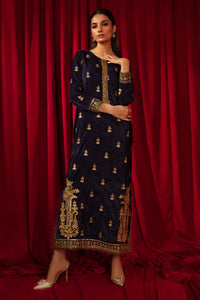 1 Piece - Embroidered Velvet Shirt V1003
