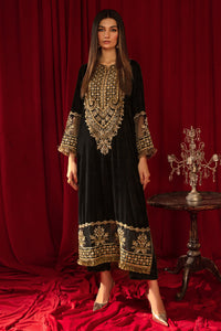2 Piece - Embroidered Velvet Suit V1005