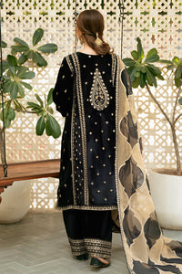 3 Piece - Embroidered Premium Velvet Suit V1010