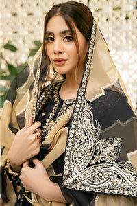 3 Piece - Embroidered Premium Velvet Suit V1010