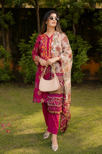 3 Piece - Embroidered Digital Printed Lawn Suit P001245