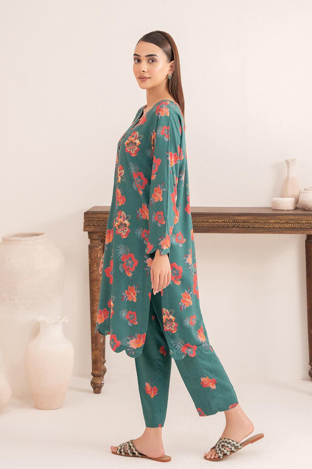 2 Piece - Digital Printed Linen Suit P001201