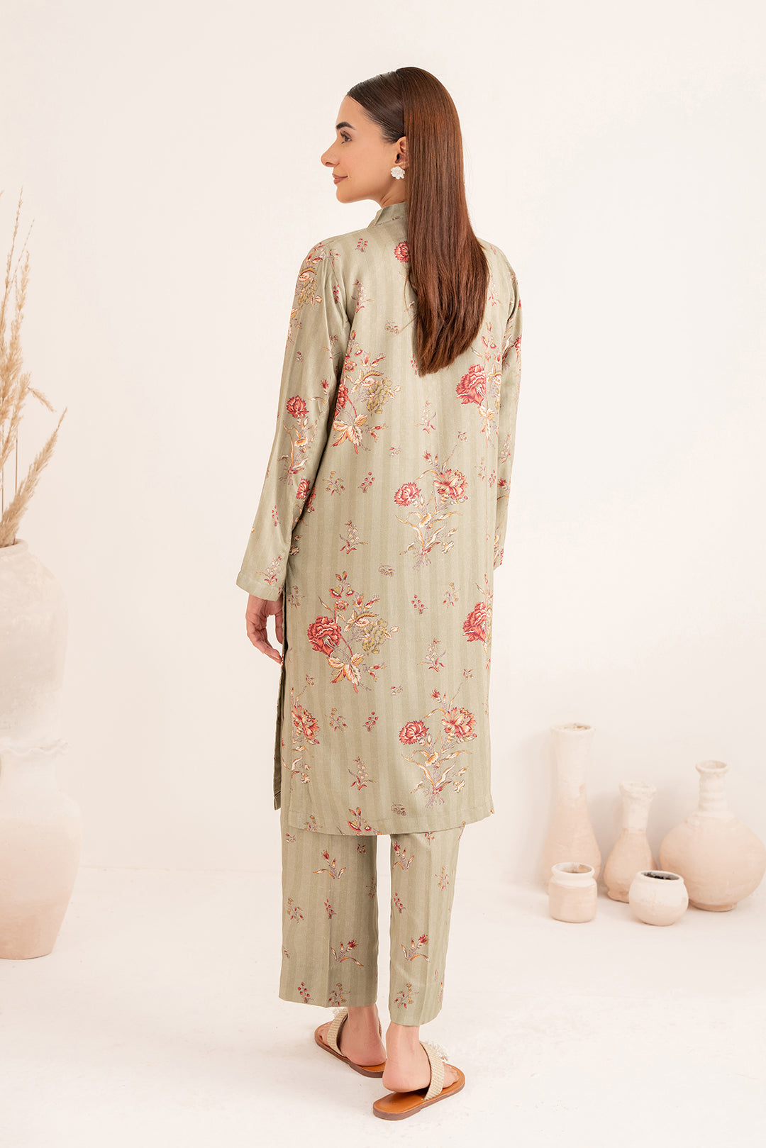 2 Piece - Digital Printed Linen Suit P001200