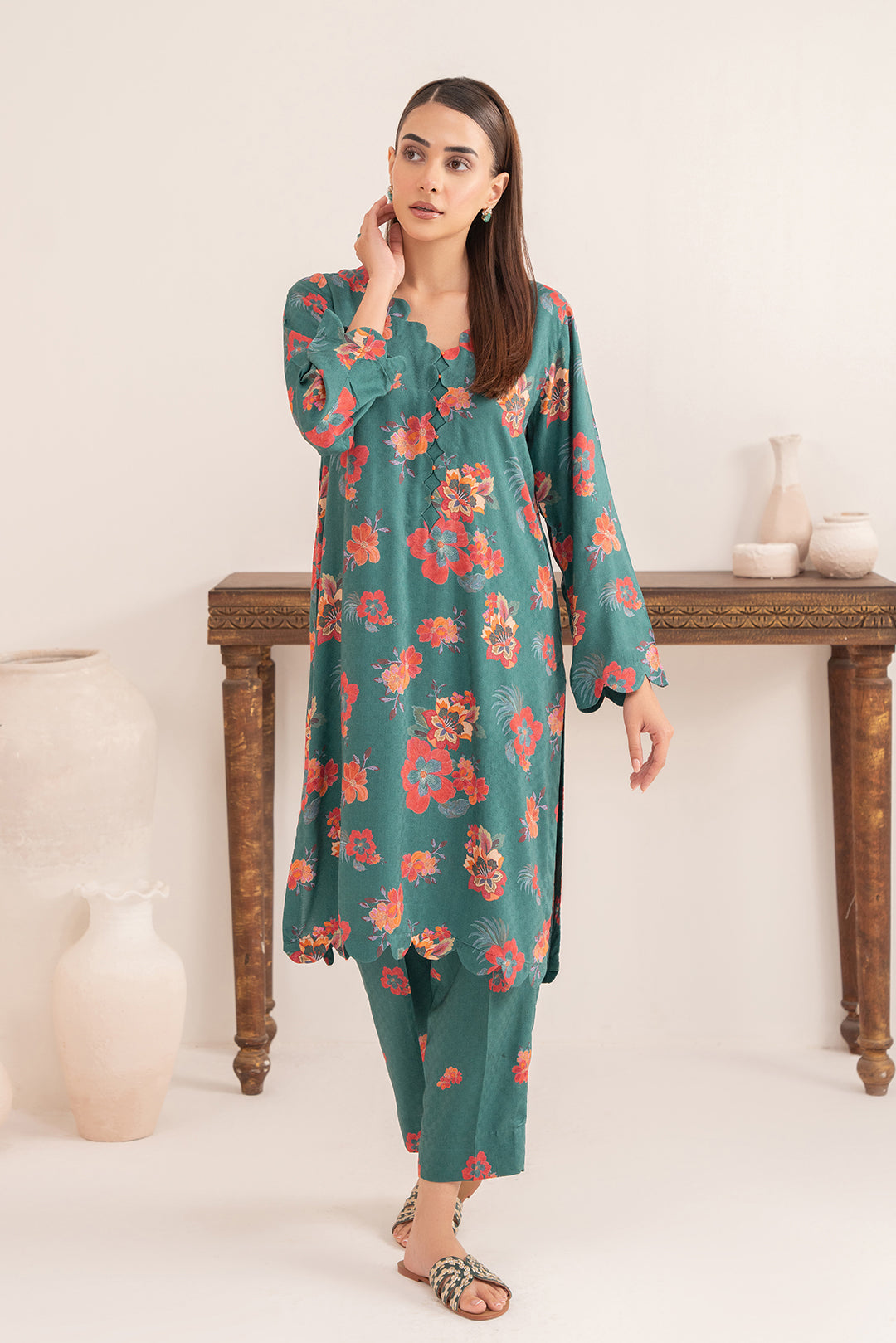 2 Piece - Digital Printed Linen Suit P001201