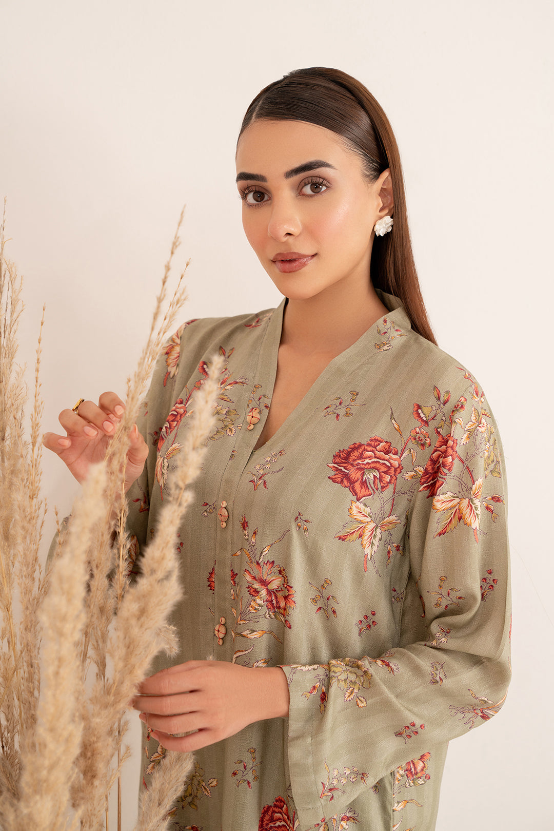 2 Piece - Digital Printed Linen Suit P001200