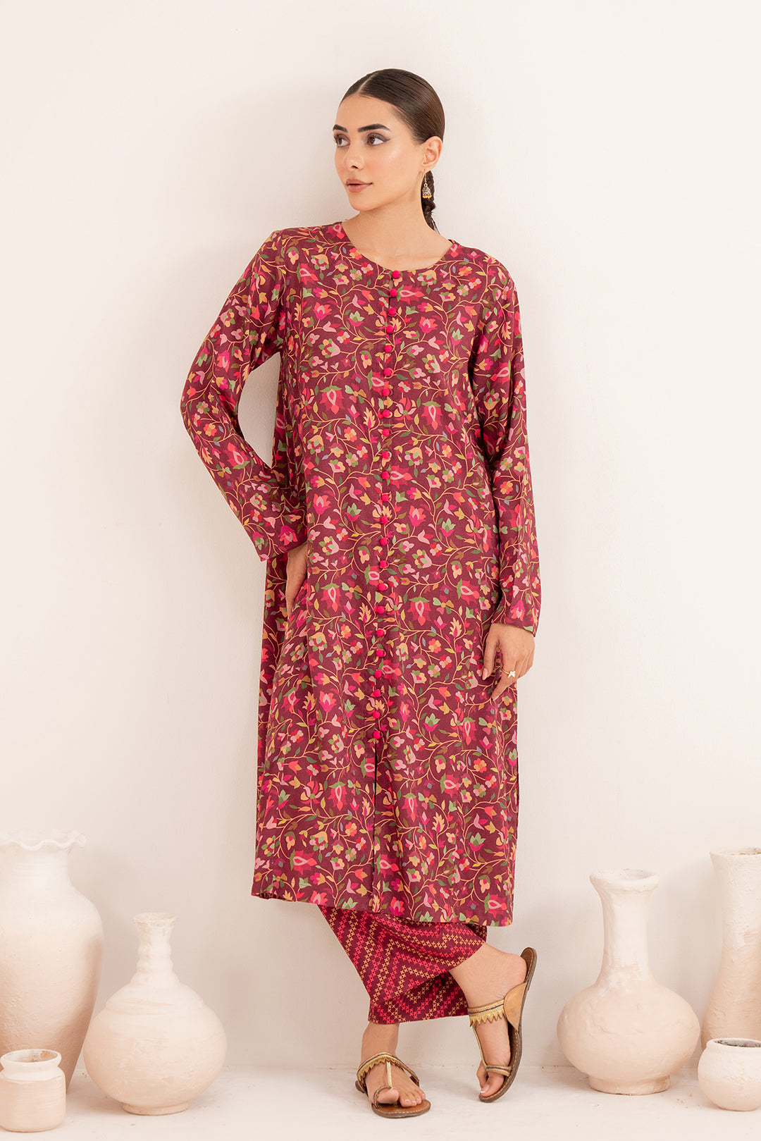 2 Piece - Digital Printed Linen Suit P001208