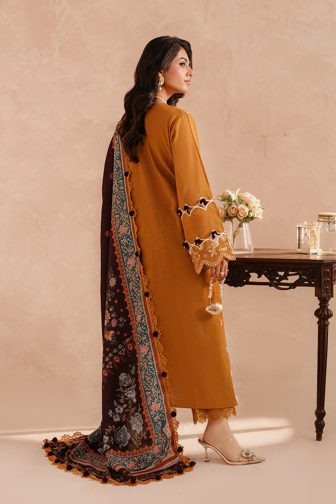 3 Piece - Embroidered Khaddar Suit LU01198