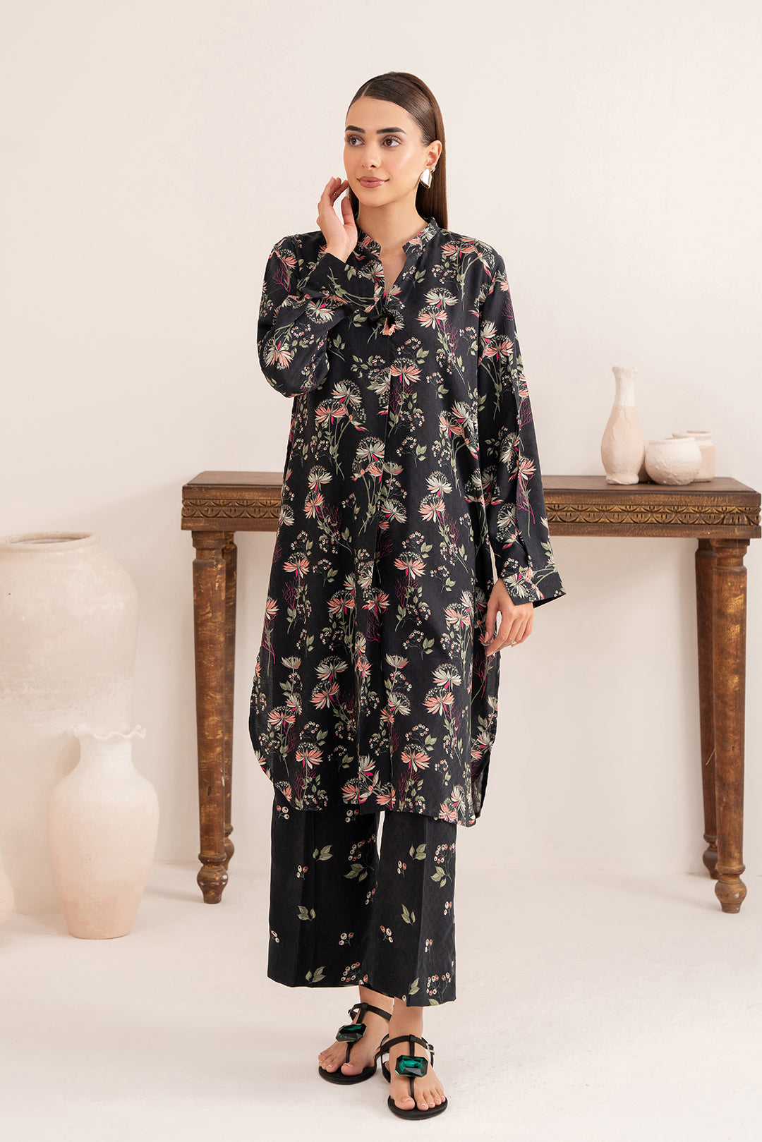 2 Piece - Digital Printed Linen Suit P001206