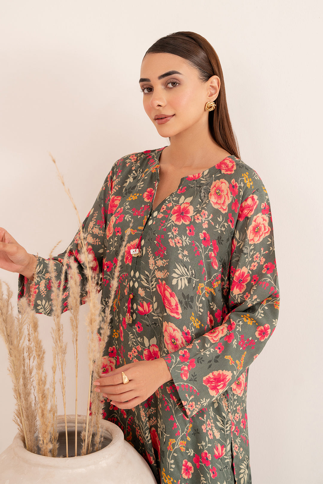 2 Piece - Digital Printed Linen Suit P001207