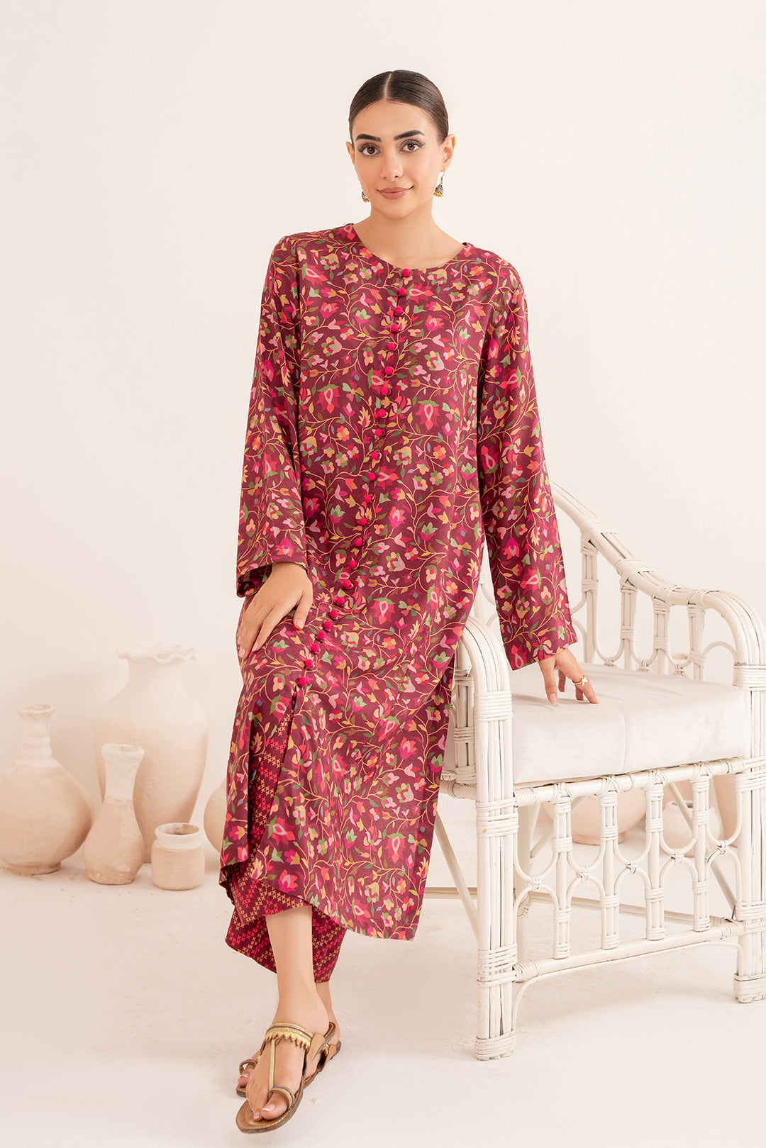 2 Piece - Digital Printed Linen Suit P001208