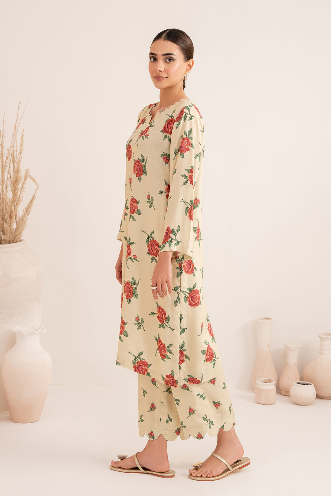 2 Piece - Digital Printed Linen Suit P001199