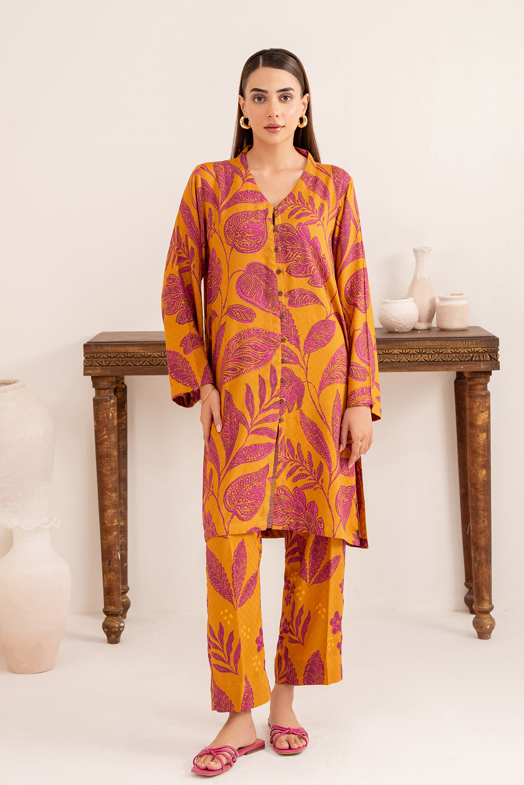 2 Piece - Digital Printed Linen Suit P001205