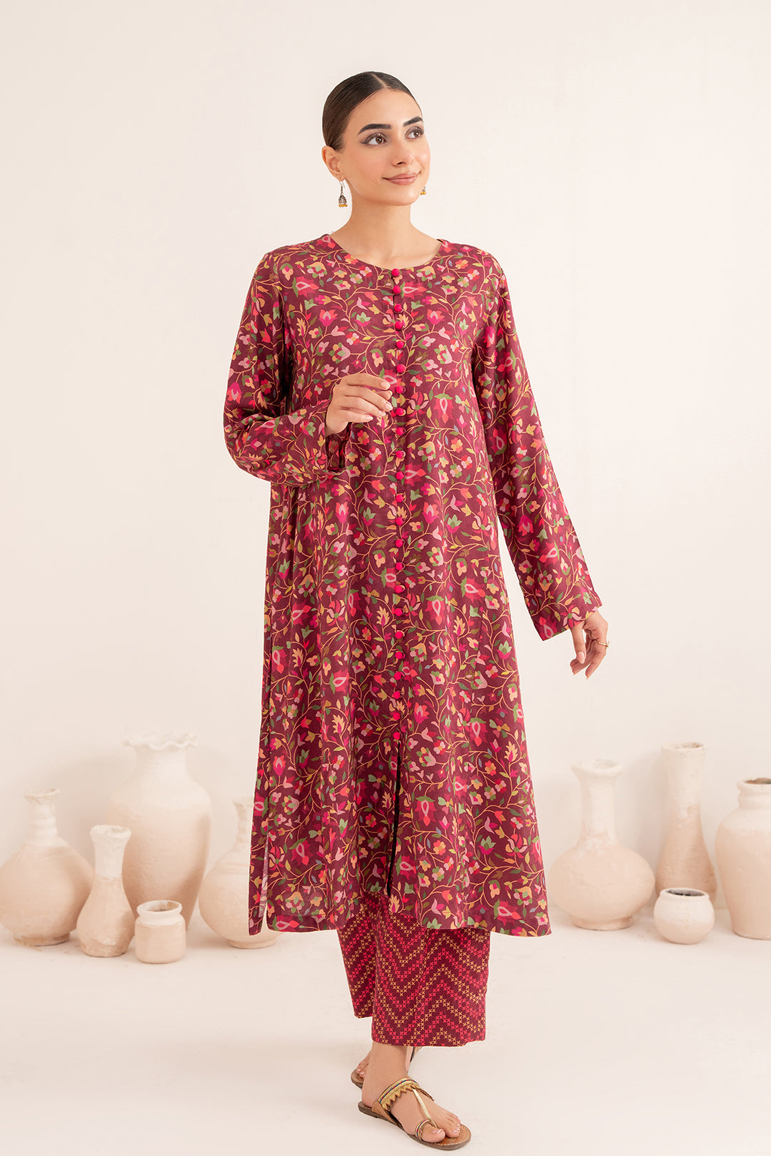 2 Piece - Digital Printed Linen Suit P001208