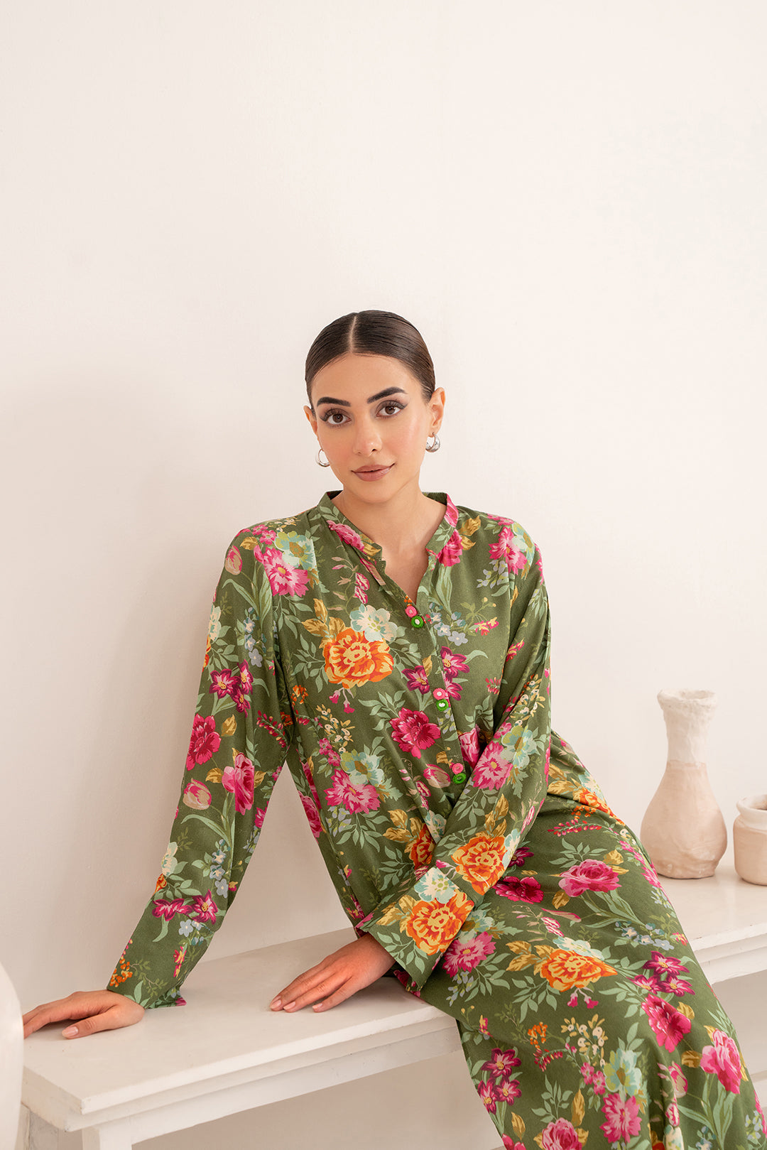 2 Piece - Digital Printed Linen Suit P001203