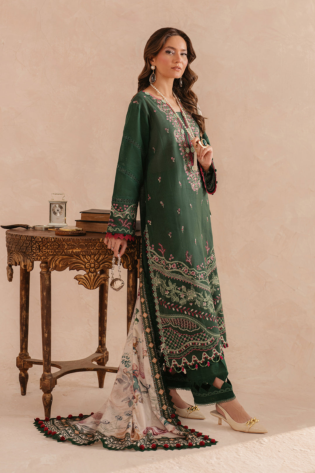 3 Piece - Embroidered Khaddar Suit LU01195