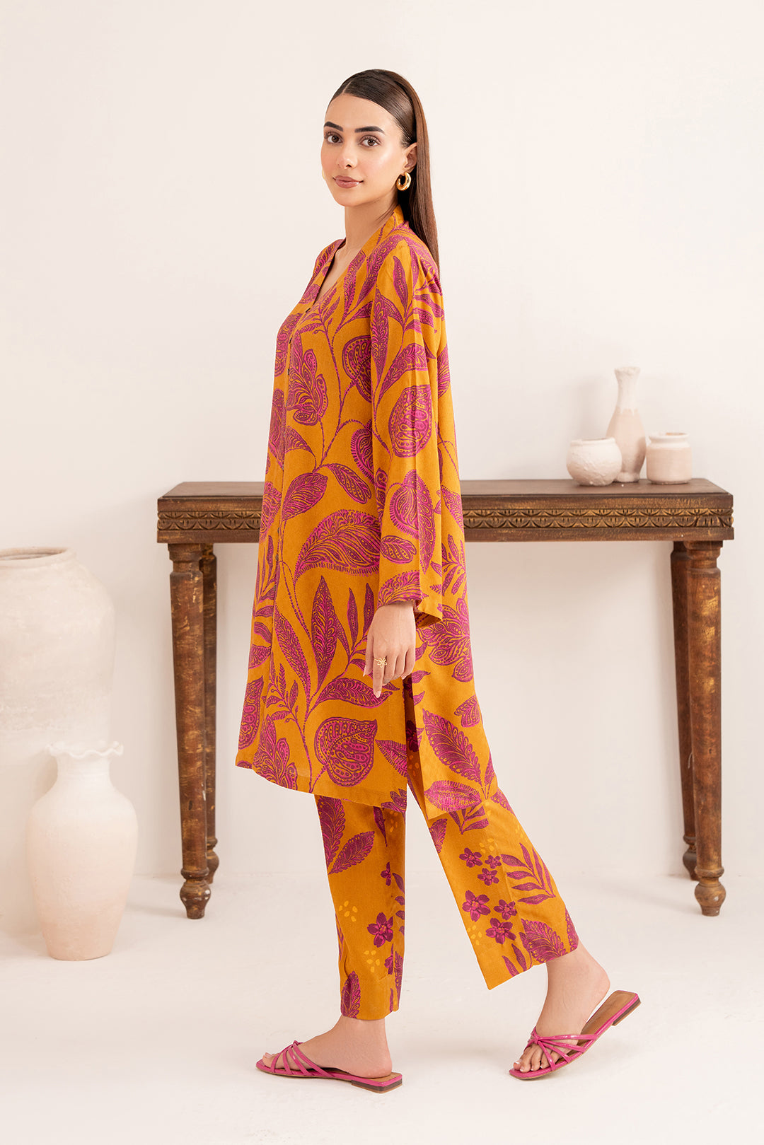 2 Piece - Digital Printed Linen Suit P001205