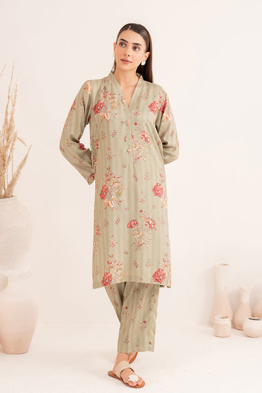 2 Piece - Digital Printed Linen Suit P001200