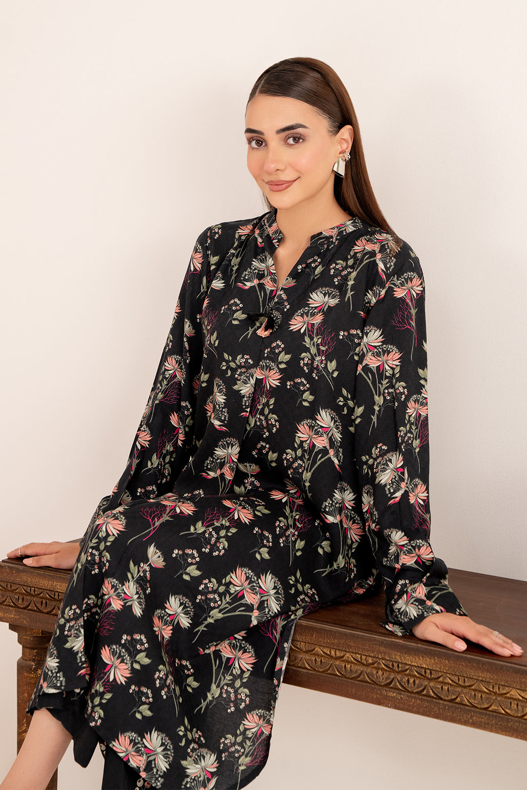 2 Piece - Digital Printed Linen Suit P001206