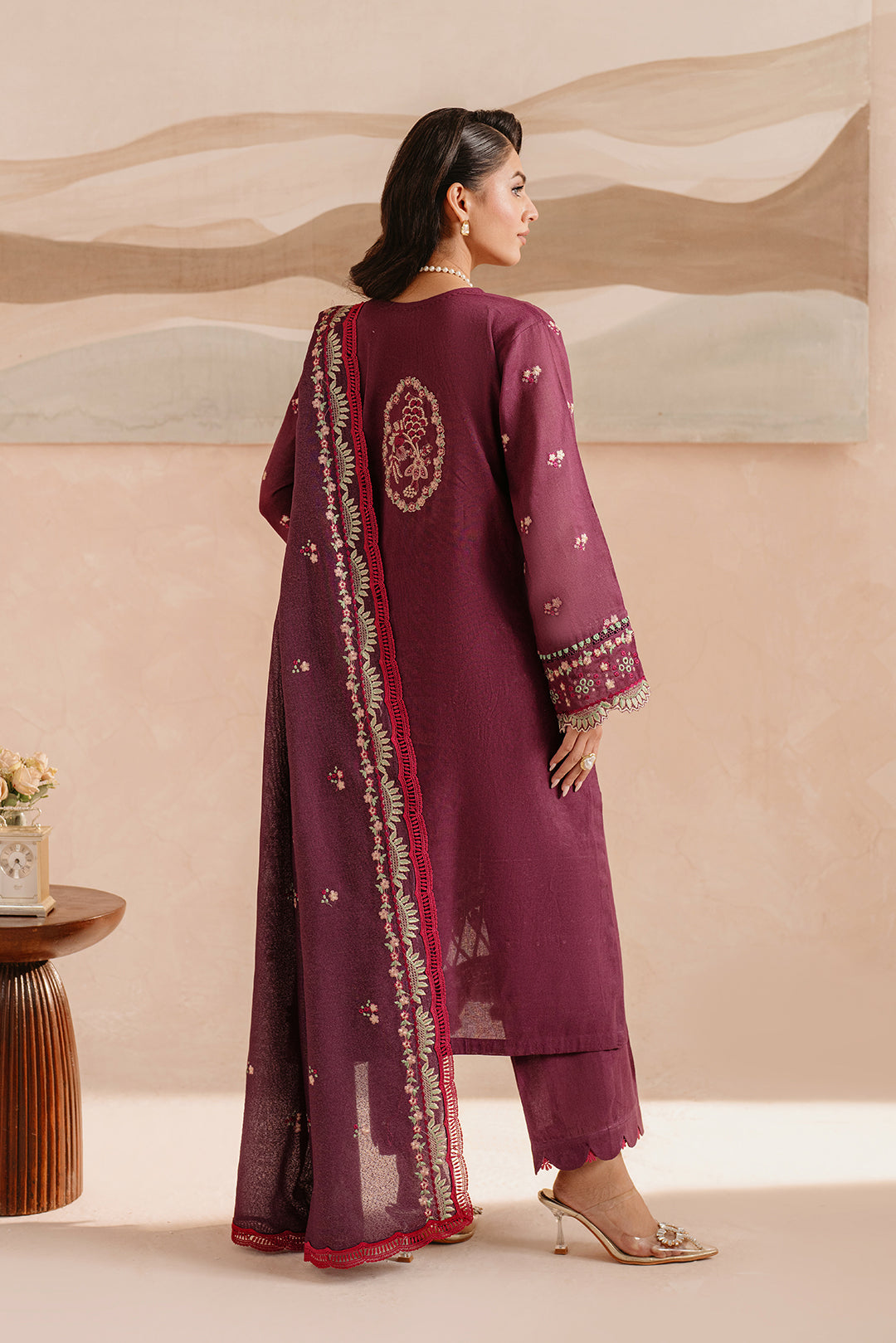 3 Piece - Embroidered Khaddar Suit LU01193