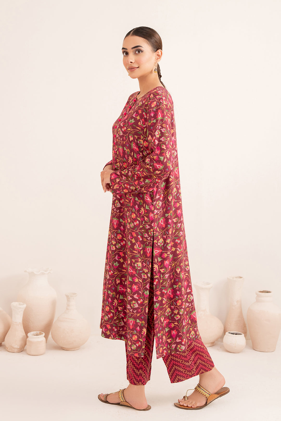 2 Piece - Digital Printed Linen Suit P001208