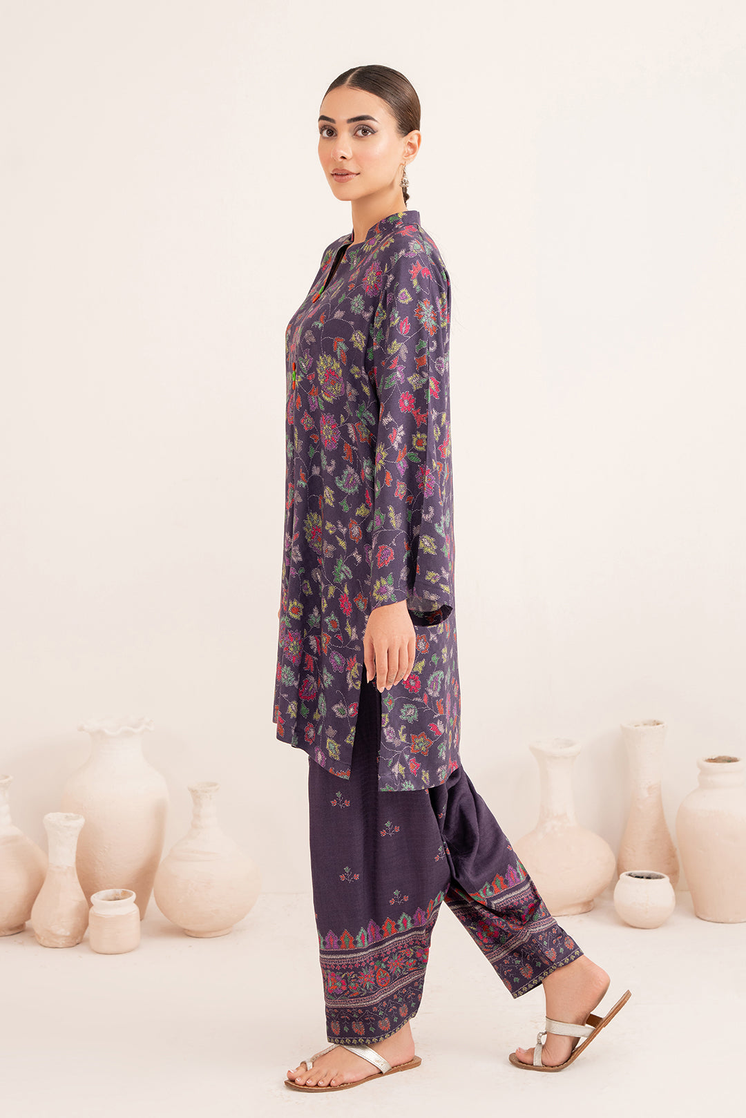 2 Piece - Digital Printed Linen Suit P001204