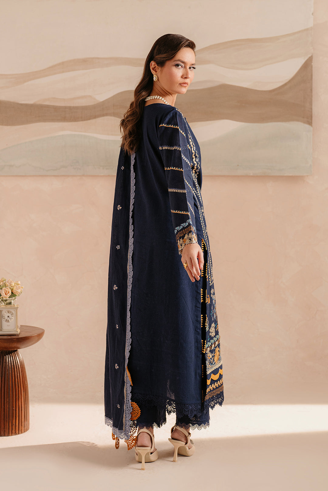 3 Piece - Embroidered Khaddar Suit LU01191