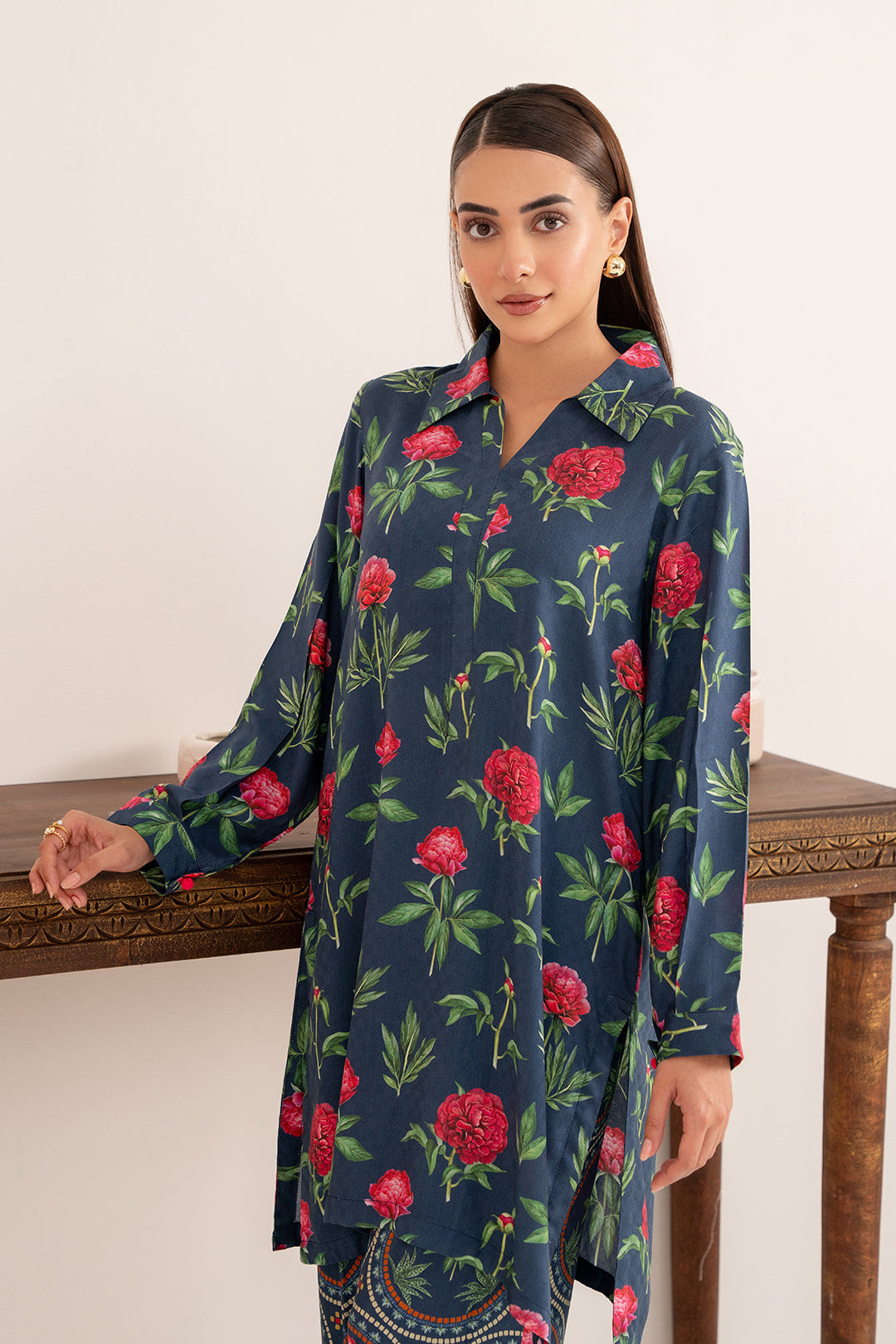 2 Piece - Digital Printed Linen Suit P001209