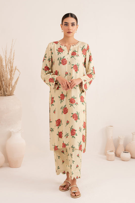 2 Piece - Digital Printed Linen Suit P001199