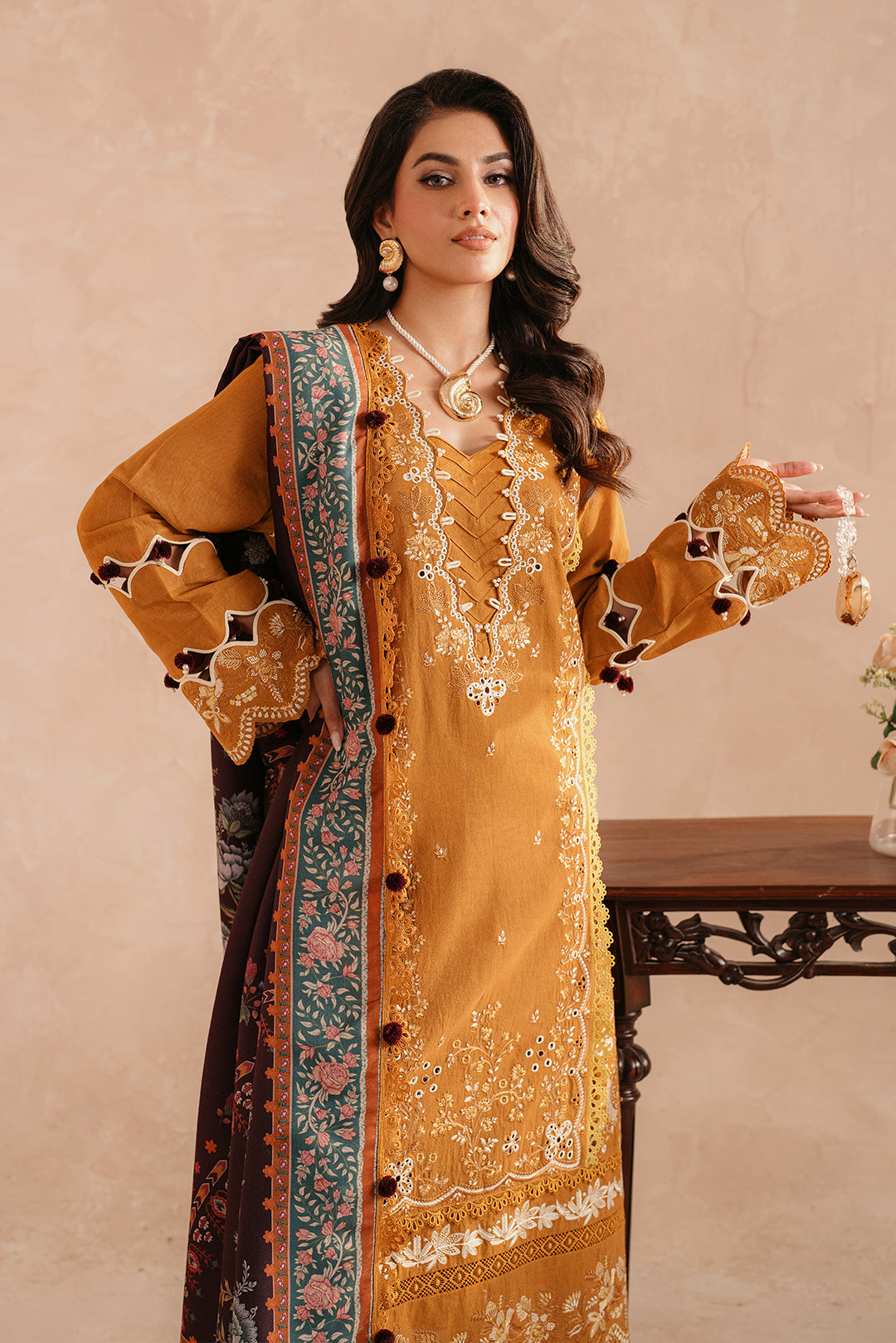 3 Piece - Embroidered Khaddar Suit LU01198