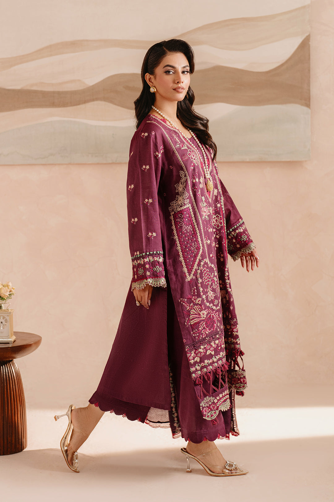 3 Piece - Embroidered Khaddar Suit LU01193