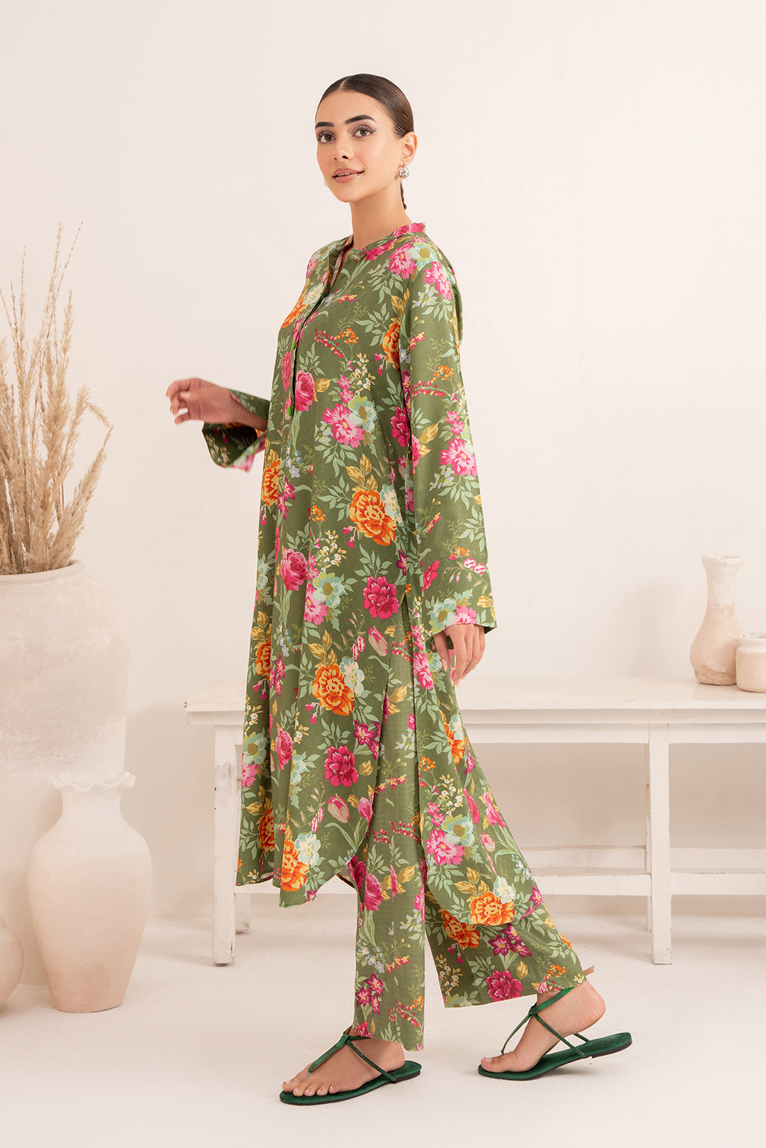 2 Piece - Digital Printed Linen Suit P001203