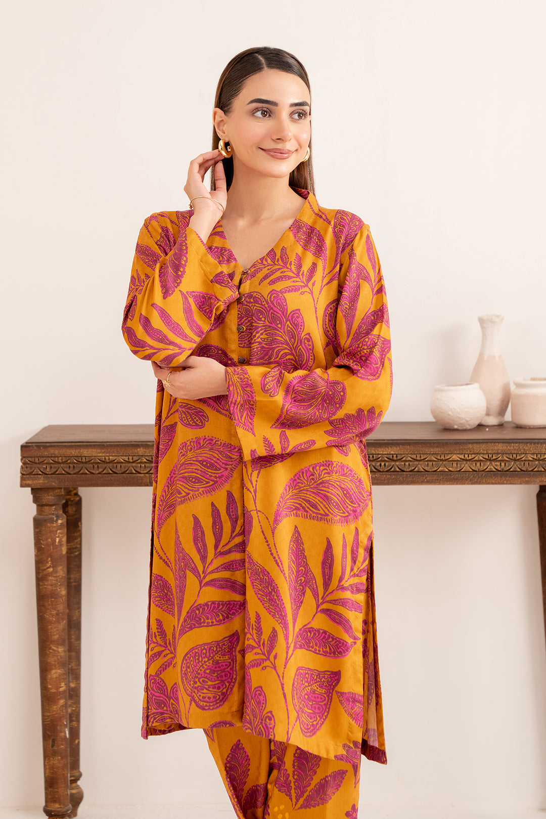 2 Piece - Digital Printed Linen Suit P001205