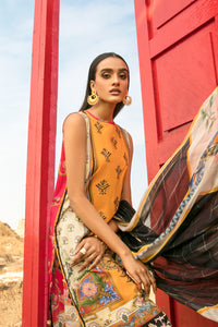3PC Lawn Digital Printed Embroidered With Chiffon Dupata U2404- RED