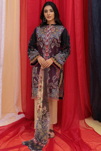 2PC Lawn Digital Printed Shirt - Chiffon Dupatta - Purple U2769A