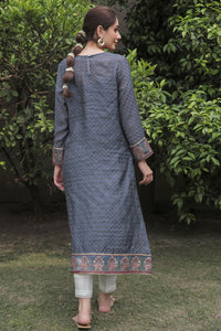 1 Piece - Embroidered Organza Jacquard Shirt L0584 (SO)