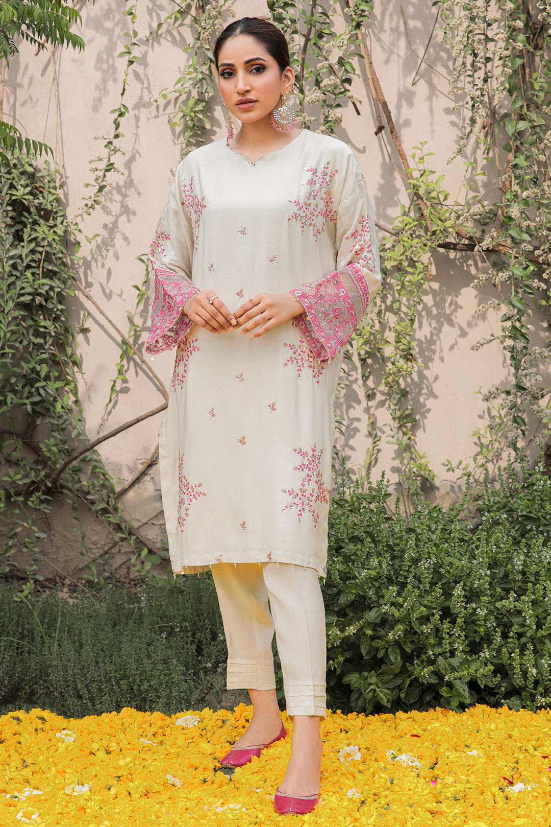 2 Piece - Embroidered Raw Silk Suit L0588 (SO)