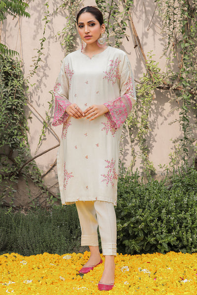 2 Piece - Embroidered Raw Silk Suit L0588