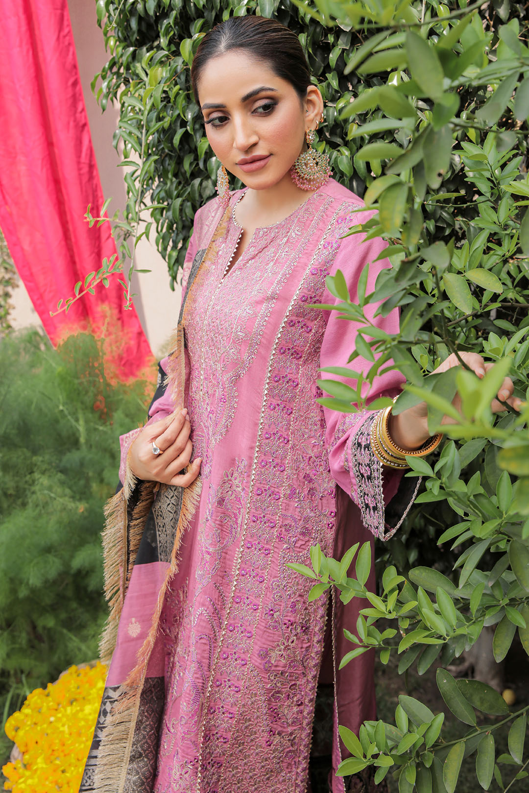3 Piece - Embroidered Raw Silk Suit L0593 (SO)