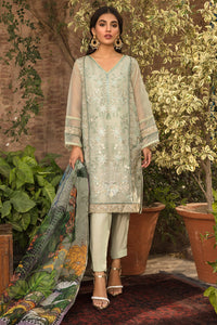 2 Piece - Embroidered Organza Suit L2179