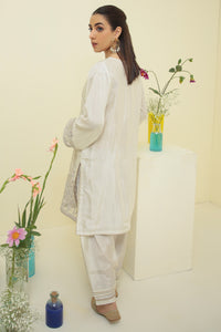 2PC Luxury Raw Silk Embroidered Suit- L2180