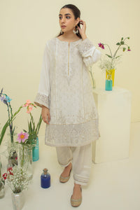 2PC Luxury Raw Silk Embroidered Suit- L2180