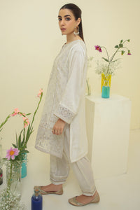 2PC Luxury Raw Silk Embroidered Suit- L2180