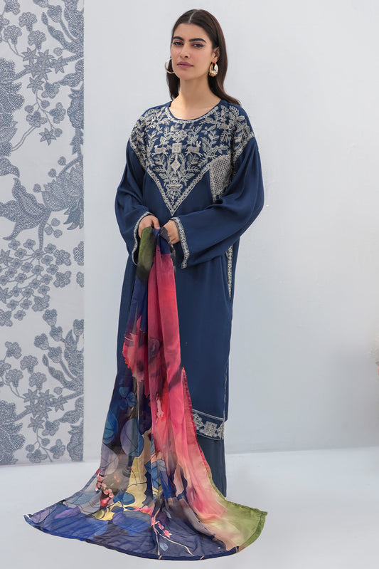 2 Piece - Dyed Embroidered Raw Silk Suit L2183