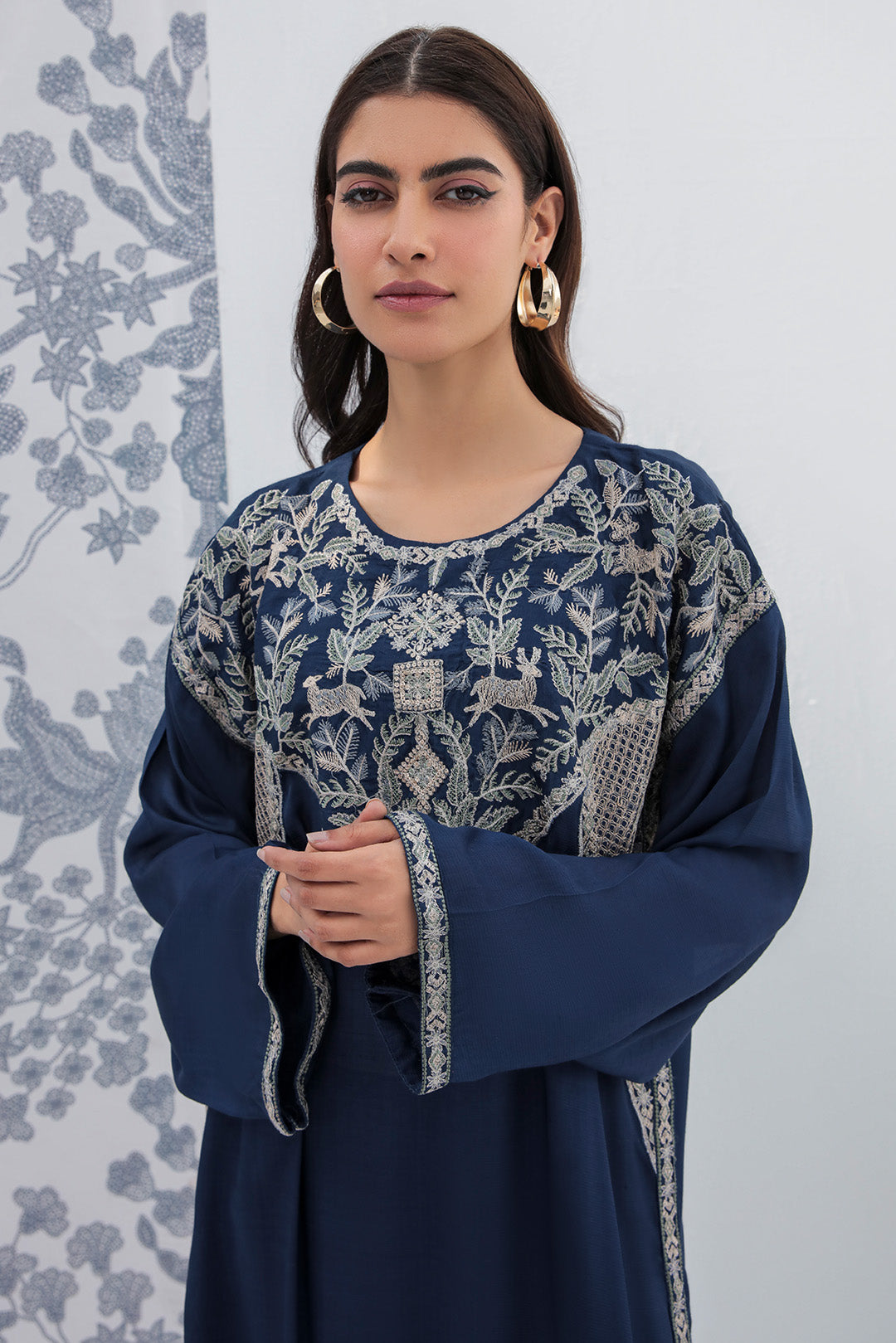2 Piece - Dyed Embroidered Raw Silk Suit L2183