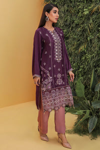 Single Shirt Pk Raw Silk Dyed With Embroiderey L2184 (SO)