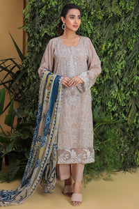 3PC Pk Raw Silk Dyed With Embroiderey L2191