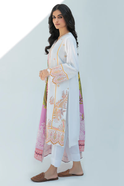 3 Piece  - Dyed Embroidered Infinity Linen Suit P0003