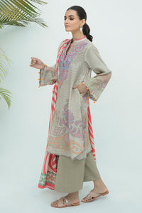 2 Piece - Embroidered Digital Printed Plain Khaddar Suit P0030