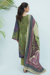 3 Piece  - Digital Printed Embroidered Plain Khaddar Suit P0041A (SO)