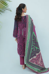 3 Piece  - Digital Printed Embroidered Plain Khaddar Suit P0041 (SO)